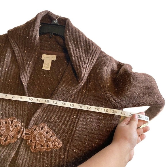 Soft Surroundings M Chateau Cardigan Sweater Duster Brown Wool Cashmere Long - Picture 6 of 7